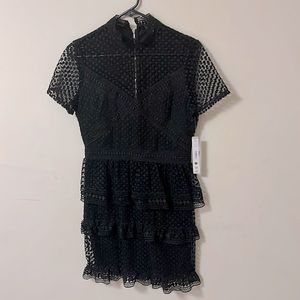 Aqua size small black lace mini dress.